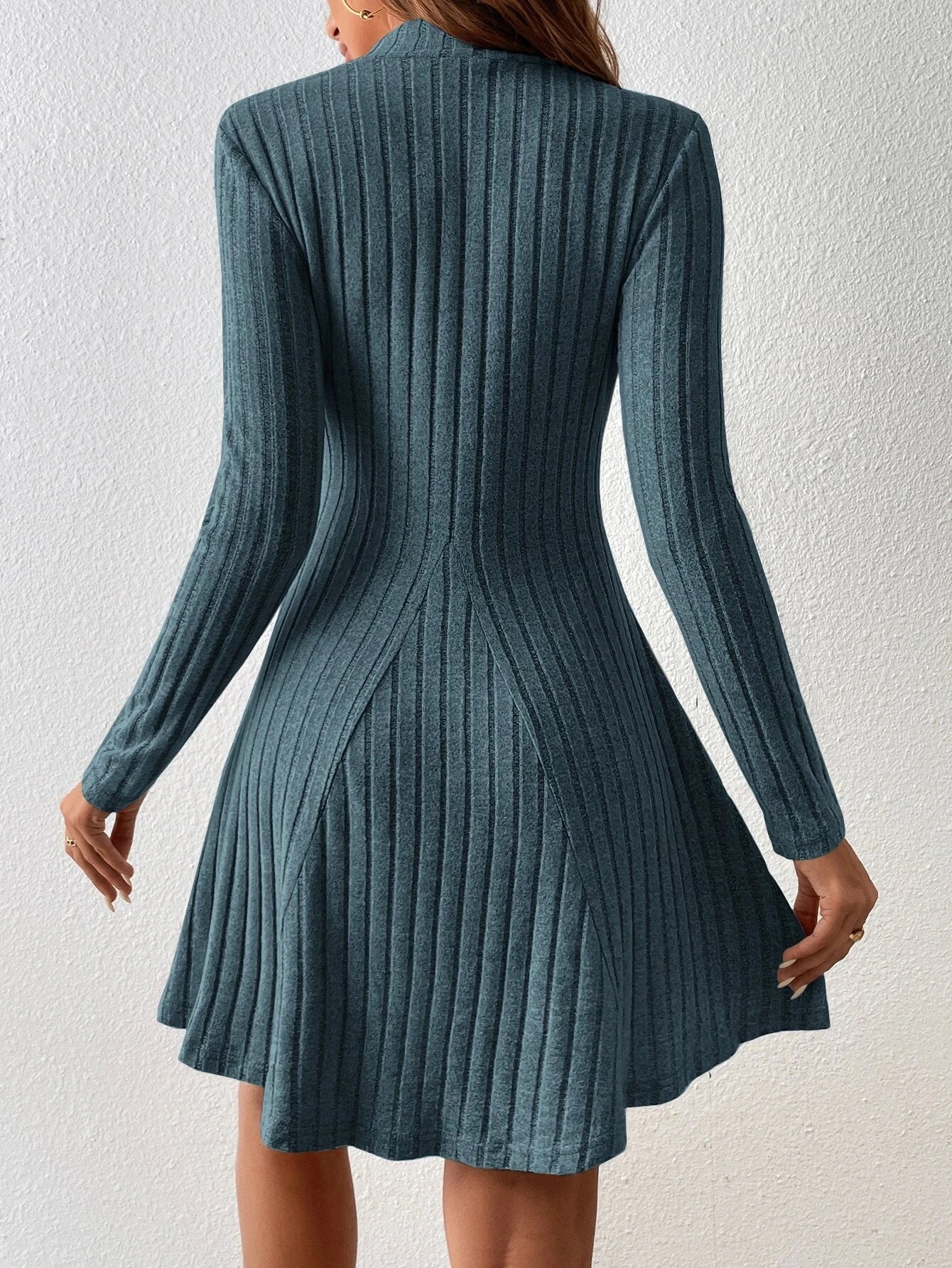 Diana Ribbed Turtleneck Dress