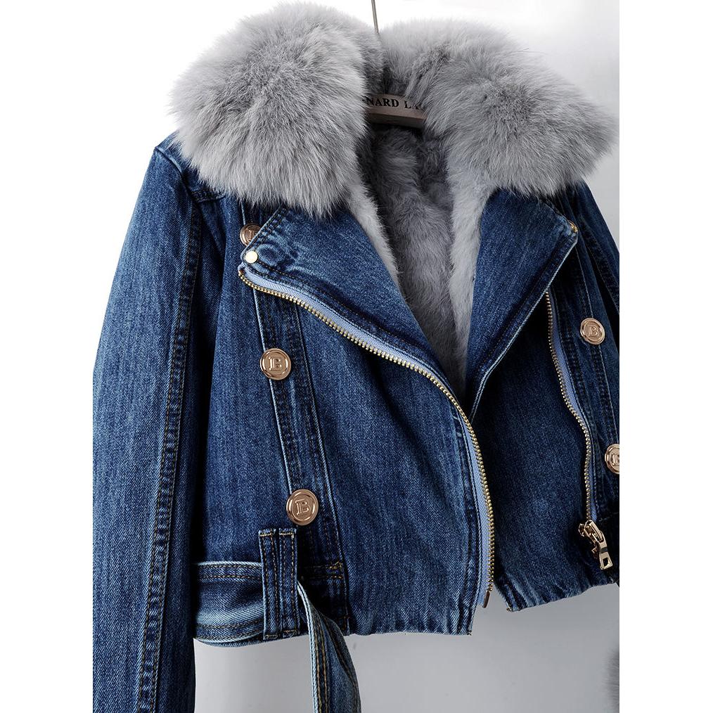 Luisella Fur Denim Jacket