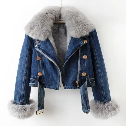 Luisella Fur Denim Jacket