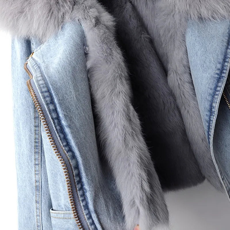 Luisella Fur Denim Jacket