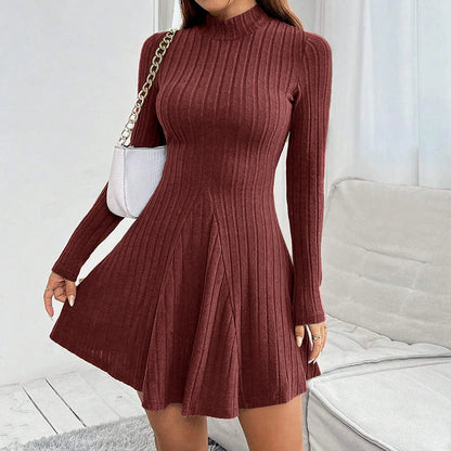 Diana Ribbed Turtleneck Dress