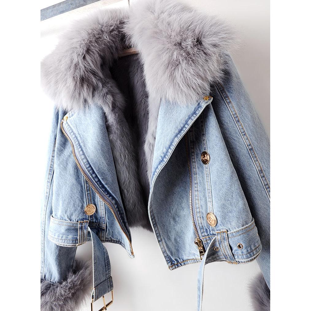 Luisella Fur Denim Jacket