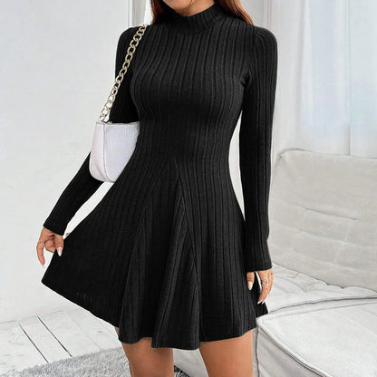 Diana Ribbed Turtleneck Dress