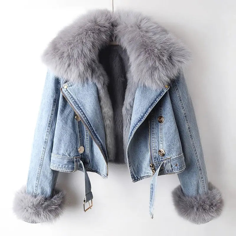 Luisella Fur Denim Jacket